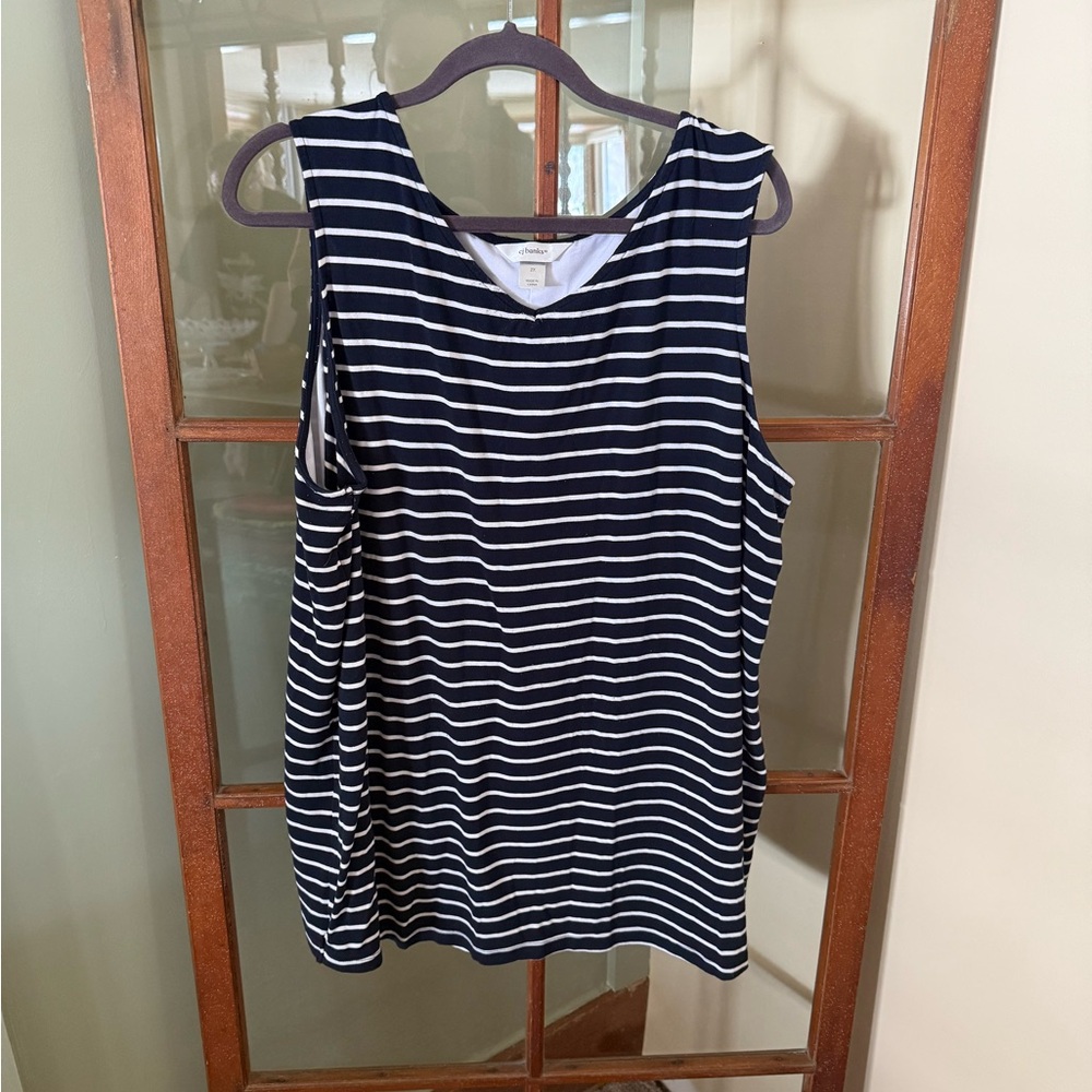 CJ Banks Striped Tank Top - Size 2X